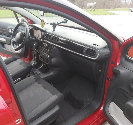 Citroen C3 cena 39400 przebieg: 68000, rok produkcji 2018 z Wieluń małe 92